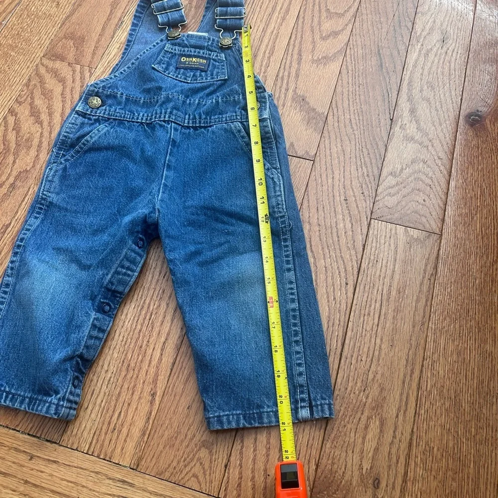 Vintage OshKosh B’Gosh Vestbak 24M Denim Overalls USA 90s Blue Jean Toddler Snap